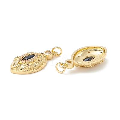 Rack Plating Brass Micro Pave Midnight Blue Cubic Zirconia Pendants KK-D073-08G-1