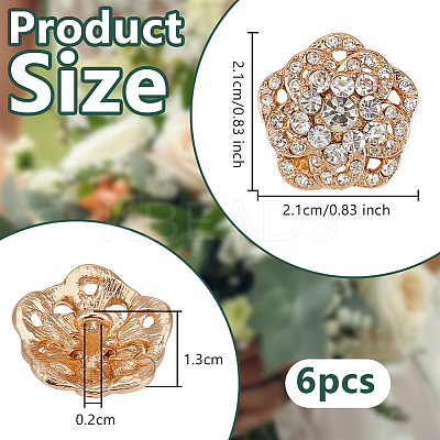 6Pcs 1-Hole Zinc Alloy Buttons FIND-FG0004-89G-1