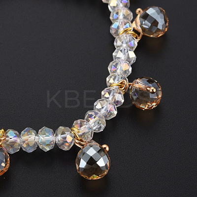 Faceted Glass Beads Stretch Bracelets BJEW-Q997-004-RS-1