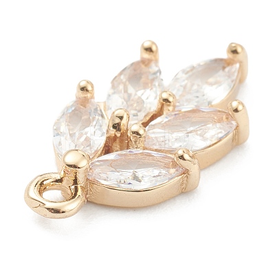 Brass Clear Cubic Zirconia Pendants ZIRC-O042-03G-1