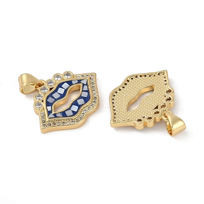 Rack Plating Brass Micro Pave Clear Cubic Zirconia Pendants KK-U032-23G-1