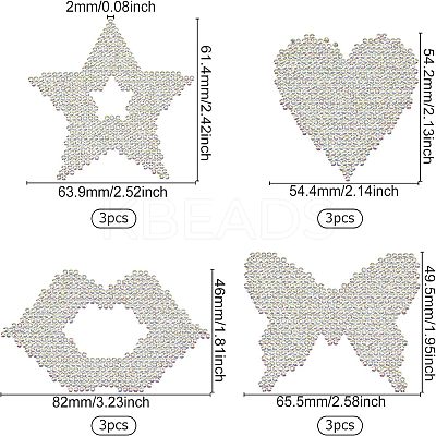 12Pcs 4 Style Glass Hotfix Rhinestone DIY-FG0002-64-1