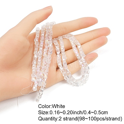 2 Strands Electroplate Glass Beads Strands EGLA-YW0001-85C-1
