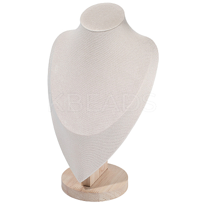 Bust Shaped Beech Covered with Velvet Necklace Display Stands NDIS-WH20010-02C-1