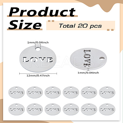 20Pcs 304 Stainless Steel Charms STAS-LP0003-03-1