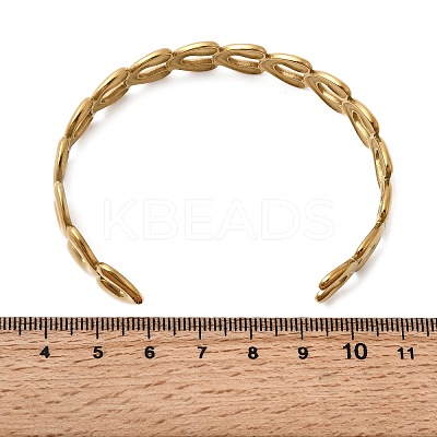 304 Stainless Steel Cuff Bracelets for Women BJEW-C136-01G-1