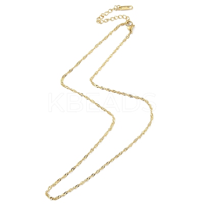 Ion Plating(IP) 304 Stainless Steel Singapore Chain Necklace for Men Women NJEW-M200-08G-1