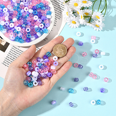 600Pcs 6 Colors Opaque & Tansparent Acrylic European Beads MACR-SC0002-02B-1