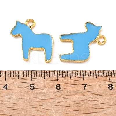 Alloy Enamel Animal Horse Pendants ENAM-M004-06G-1