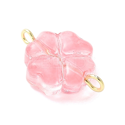 7Pcs 7 Colors Transparent Spray Painted Glass Connector Charms PALLOY-JF03520-02-1