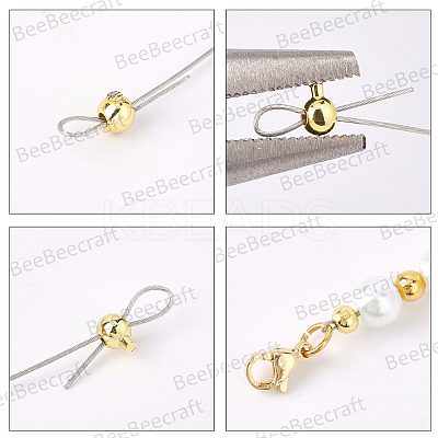 30Pcs Brass Crimp Beads KK-BBC0025-43-1