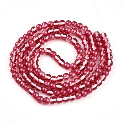 Baking Paint Transparent Glass Beads Strands DGLA-N011-6mm-06-1