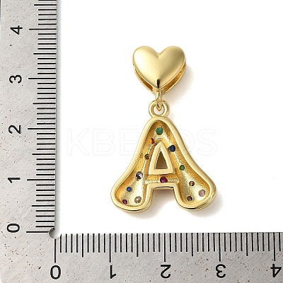 Rack Plating Brass Micro Pave Clear Cubic Zirconia Perdants KK-C067-12G-A-1