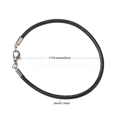 Cowhide Leather Cord Bracelet Making X-AJEW-JB00016-03-1