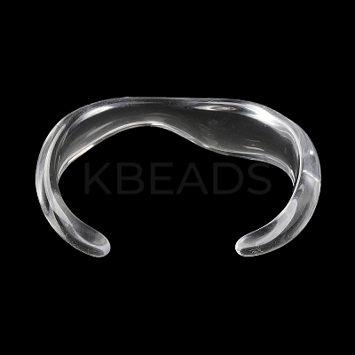 Transparent Acrylic Open Cuff Bangle for Women BJEW-A141-01B-1