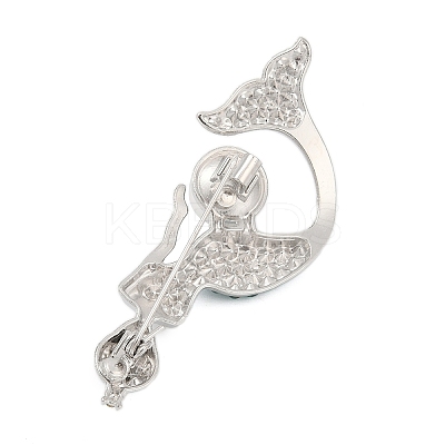 Mermaid Alloy Rhinestone Brooches for Backpack Clothes PALLOY-D361-24P-02-1