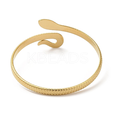 Ion Plating(IP) 304 Stainless Steel Snake Open Cuff Bangles BJEW-L682-011G-1