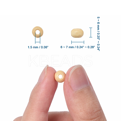Natural Unfinished Wood Beads TB092Y-4-1