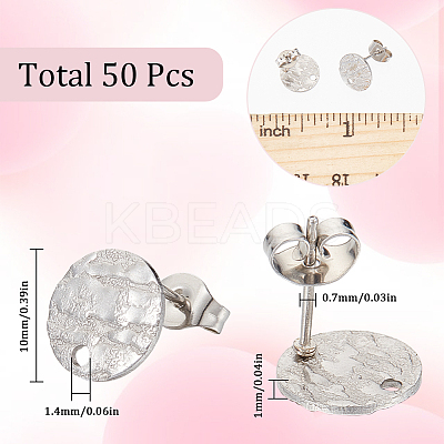 50Pcs 304 Stainless Steel Stud Earring Findings STAS-SC0008-57P-1
