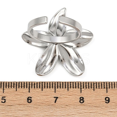Adjustable 304 Stainless Steel Cuff Rings for Women LS-RJEW-B135-07P-1