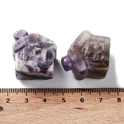 Natural Amethyst Carved Healing House Figurines DJEW-P015-01A-1