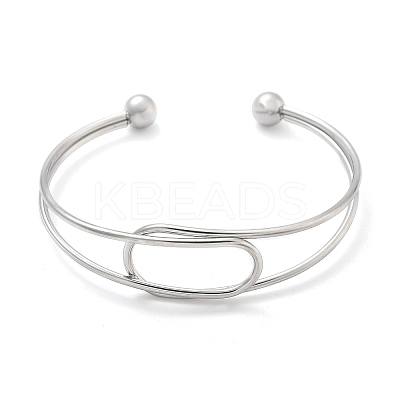 304 Stainless Steel Cuff Bangles BJEW-L682-034P-1