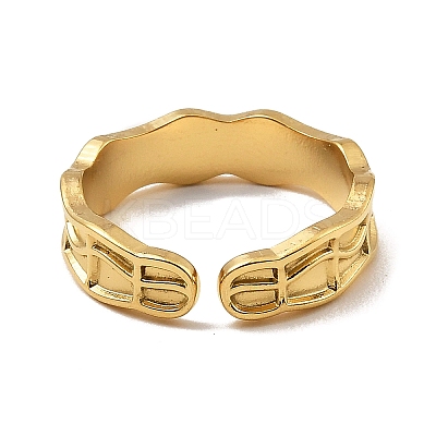 304 Stainless Steel Open Cuff Rings RJEW-Z018-01G-1