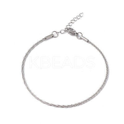 Non-Tarnish 304 Stainless Steel Bone Rope Chain Bracelet for Women LS-BJEW-I311-01A-P-1