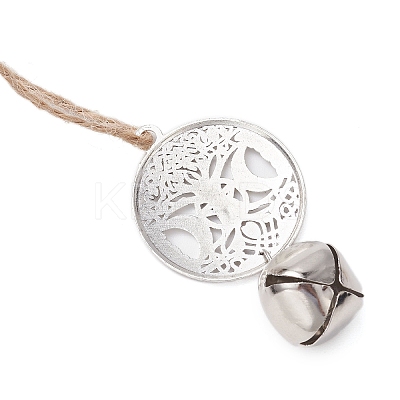 Iron Bell Pendant Decorations HJEW-JM02504-03-1