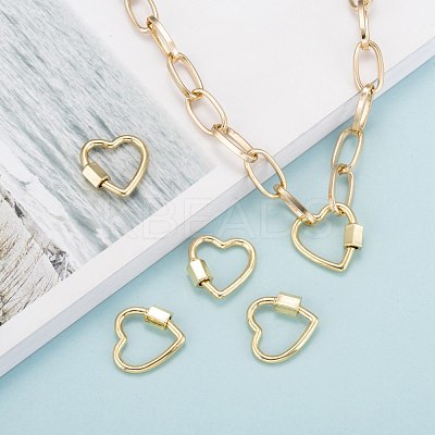 Brass Screw Carabiner Lock Charms KK-T047-04G-1