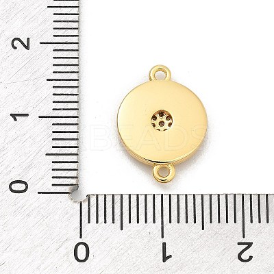 Brass Micro Pave Clear Cubic Zirconia Connector Charms KK-M303-04G-05-1