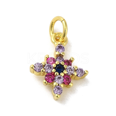 Brass Micro Pave Cubic Zirconia Charms KK-M283-16B-02-1