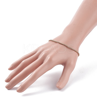 Glass Round Beaded Stretch Bracelet for Women BJEW-JB07911-02-1