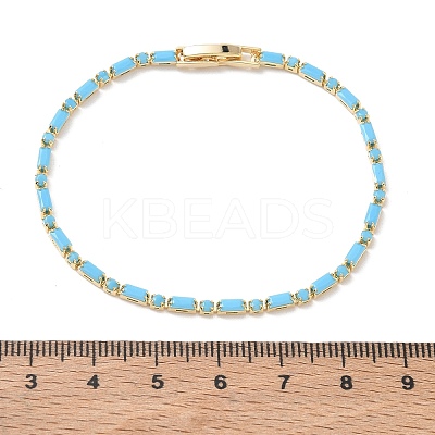Synthetic Turquoise Tennis Bracelets KK-CBA964F-01G-03-1