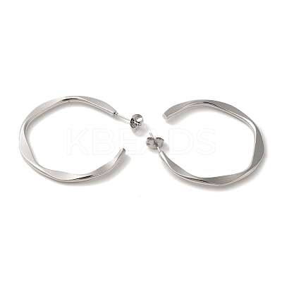Non-Tarnish 304 Stainless Steel C-Shaped Stud Earrings for Women EJEW-Z066-07P-1