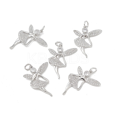 Brass Micro Pave Cubic Zirconia Pendants KK-E068-VB146-1