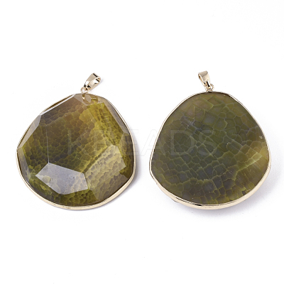 Natural Crackle Agate Big Pendants G-R469-05D-1