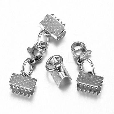 Tarnish Resistant 304 Stainless Steel Lobster Claw Clasps STAS-G075-08B-1