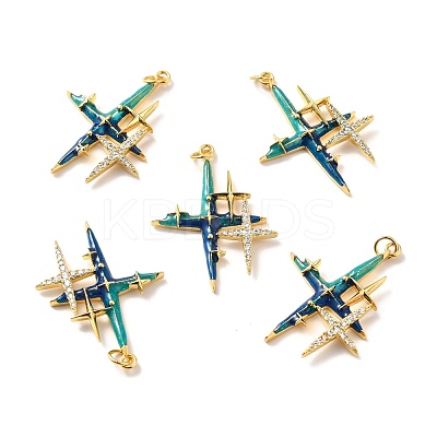 Rack Plating Brass Micro Pave Cubic Zirconia Pendants KK-M230-25G-1