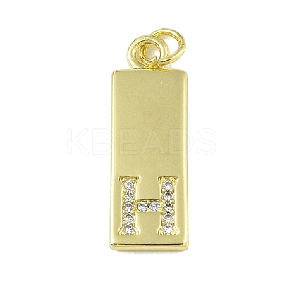 Brass Micro Pave Clear Cubic Zirconia Pendants KK-P266-06G-H-1