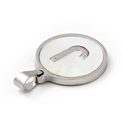 304 Stainless Steel with White Shell Pendants STAS-G268-01J-P-1