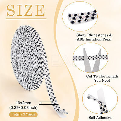 3 Yards Resin Self Adhesive Sewing Trim Hotfix Rhinestone Tape DIY-TA0013-15A-1