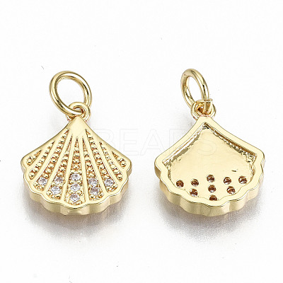 Brass Micro Pave Clear Cubic Zirconia Charms ZIRC-S067-182-NF-1