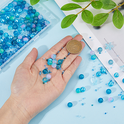 3 Bags Glass Beads GLAA-DC0001-37B-1