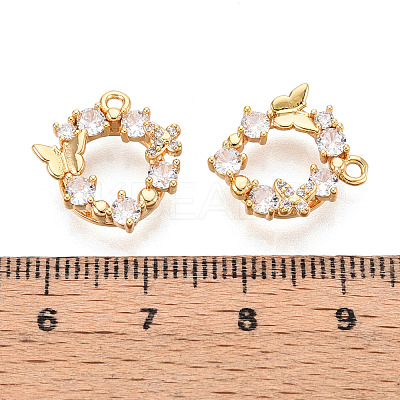 Brass Micro Pave Cubic Zirconia Pendants KK-N263-78B-G-1