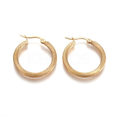 304 Stainless Steel Geometric Hoop Earrings STAS-D171-16B-G-1