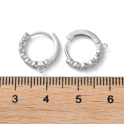 Brass Micro Pave Cubic Zirconia Hoop Earring Findings KK-P257-04P-1