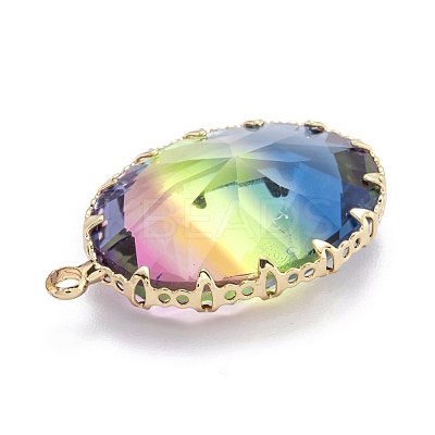 Two Tone Transparent Glass Pendants GLAA-F110-01C-1