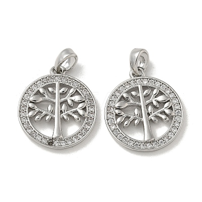 Brass Micro Pave Cubic Zirconia Pendents KK-R210-21P-02-1