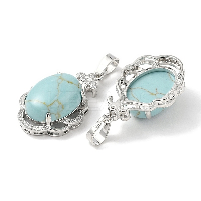 Synthetic Turquoise Oval Pendants G-NH0025-15P-28-1